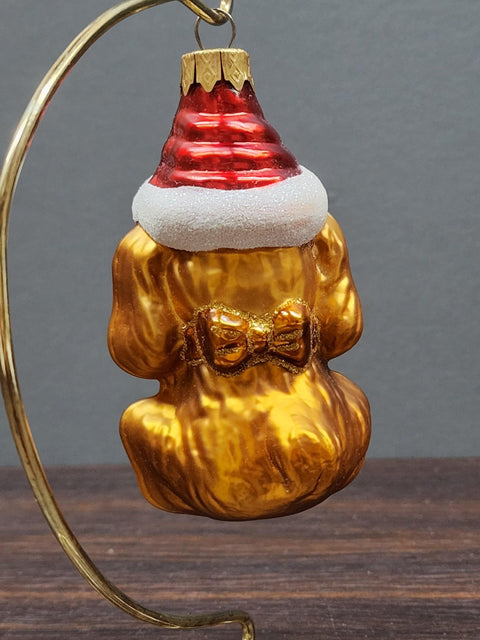 Hand Decorated Glass Keepsake Ornament - Charming Dog In Hat Design