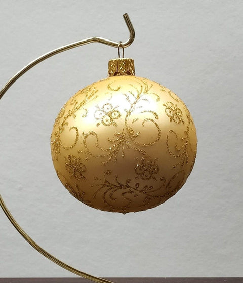 Gold Blown Glass Ornament - Handcrafted - Radiant Modern Design