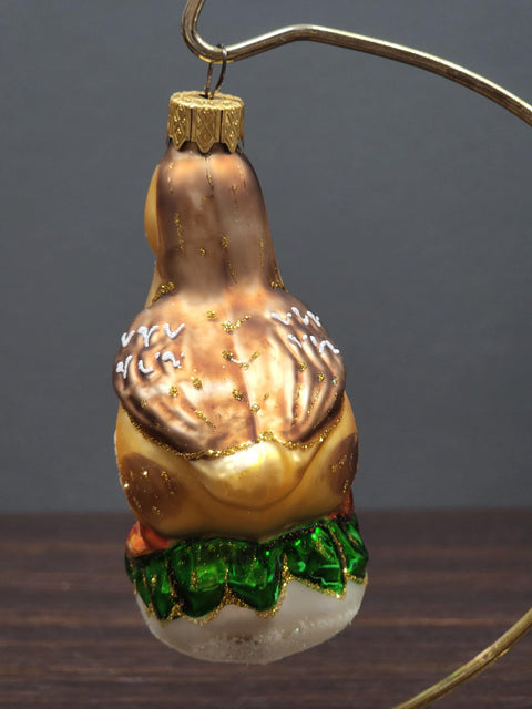 Hand Decorated Glass Keepsake Ornament - Charming Duck Design