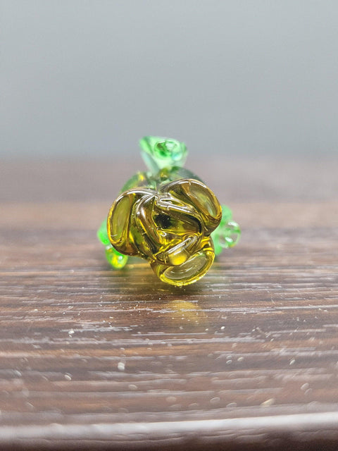 Amber Glass Rose - Handcrafted Short Stem Flower