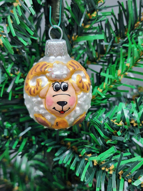 Hand Decorated Glass Keepsake Ornament - Charming Ram Design