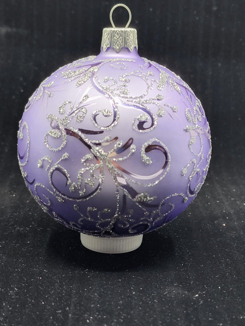 Lavender Blown Glass Ornament - Lavender Refractor Design