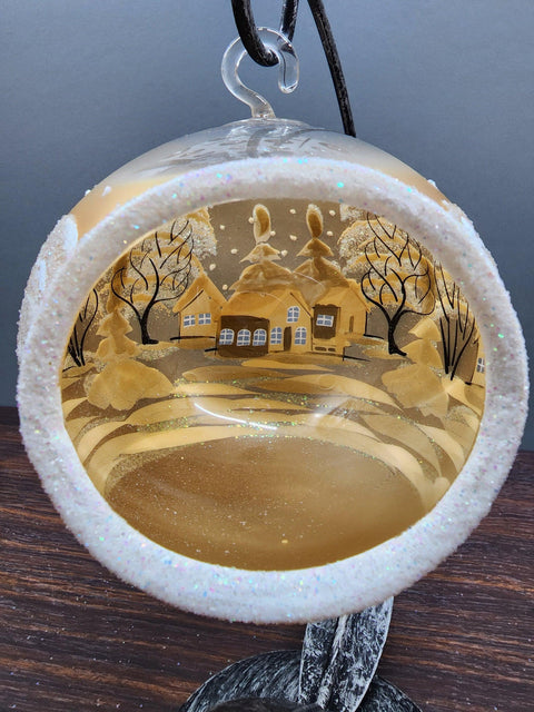 Yellow Glass Terrarium Candle Holder  - White Cabins