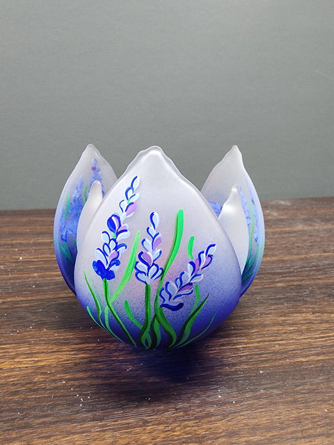 Lotus Blossom Glass Candle Holder