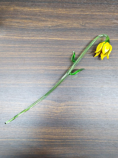 Yellow Glass Lily - Handcrafted Long Stem Flower