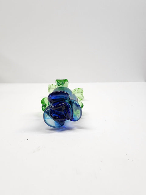 Blue Glass Rose - Handcrafted Long Stem Flower