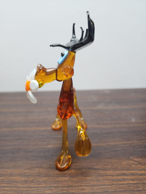 Glass Moose With Daisy Figurine, Handmade Murano Quality Design - Large