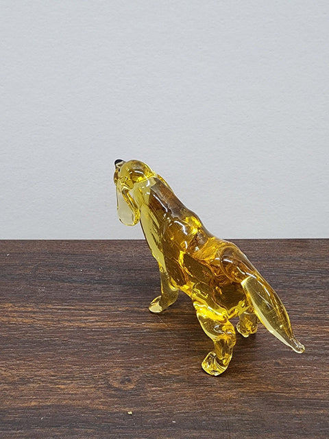 Naturally Colored Glass Figurine - Handcrafted - Hound Design