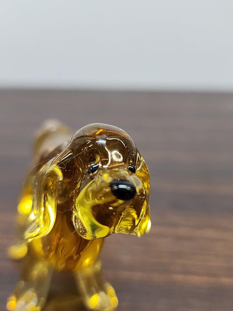 Naturally Colored Glass Figurine - Handcrafted - Hound Design