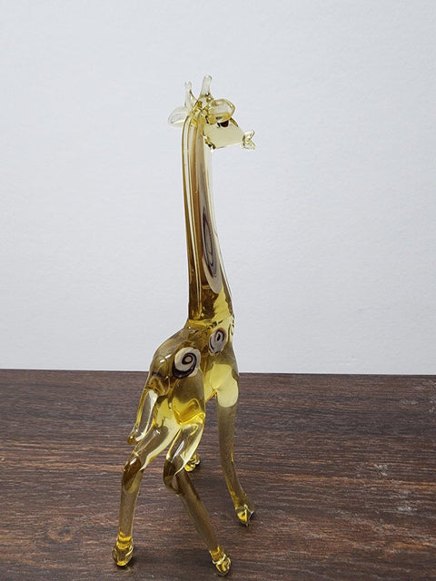 Naturally Colored Glass Figurine - Handcrafted - Giraffe Design