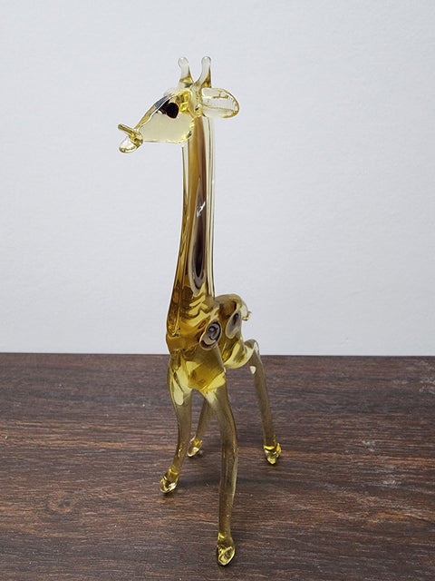 Naturally Colored Glass Figurine - Handcrafted - Giraffe Design