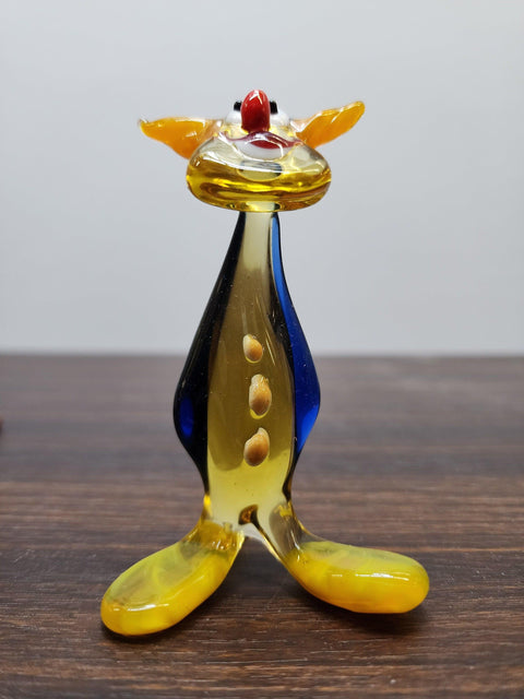 Naturally Colored Glass Figurine - Handcrafted - Clown Design