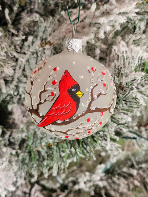 Glass Ornament Cardinal