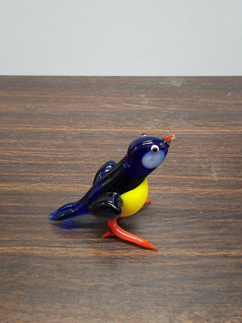 Naturally Colored Glass Figurine - Handcrafted - Bird Design