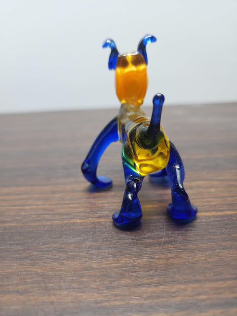 Naturally Colored Glass Figurine - Handcrafted - Bulldog Design