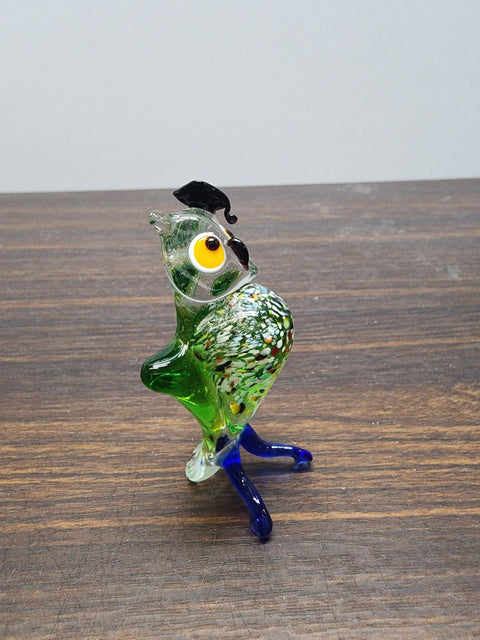 Naturally Colored Glass Figurine - Handcrafted - Owl Design