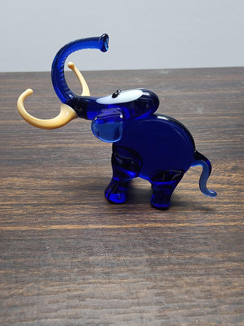 Naturally Colored Glass Figurine - Handcrafted - Mastodon Design