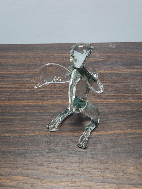 Naturally Colored Glass Figurine - Handcrafted - Angel On Knees Design