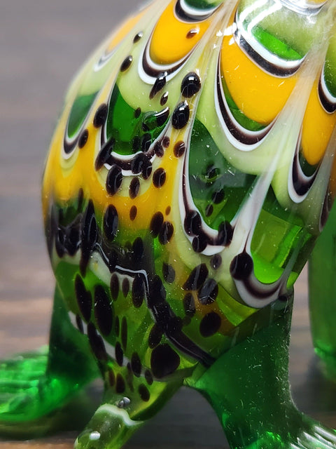 Naturally Colored Glass Figurine - Handcrafted - Frog Design