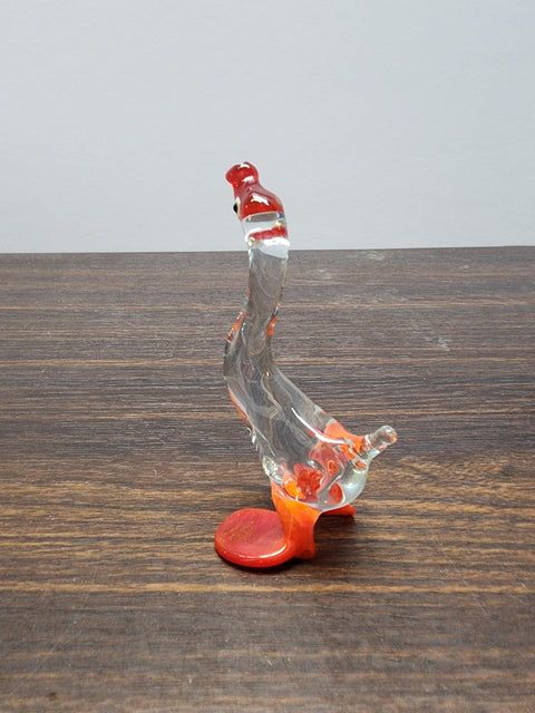 Naturally Colored Glass Figurine - Handcrafted - Goose Design