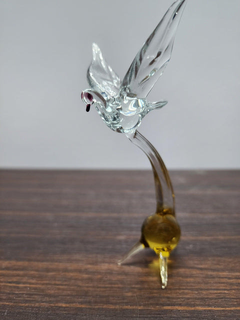 Naturally Colored Glass Figurine - Handcrafted - Dove Design