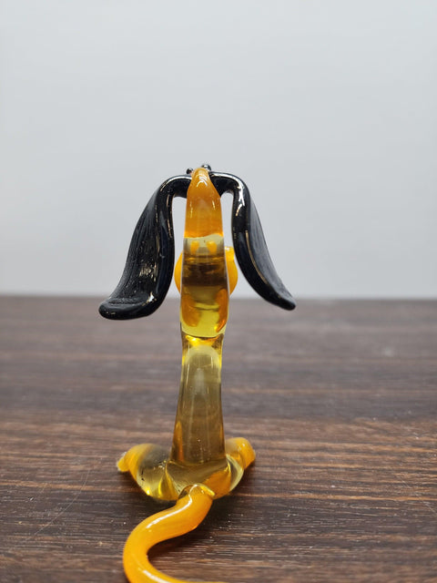 Naturally Colored Glass Figurine - Handcrafted - Dachshund Design