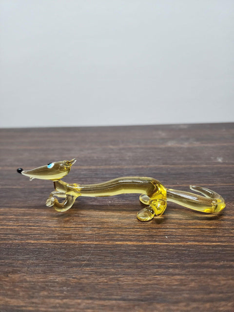 Naturally Colored Glass Figurine - Handcrafted - Fox Design