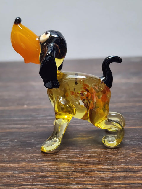 Glass Dog with Spots Figurine, Collectible Glass Dog, Murano Quality Gift At A Fraction Of The Price, Handcrafted In Ukraine