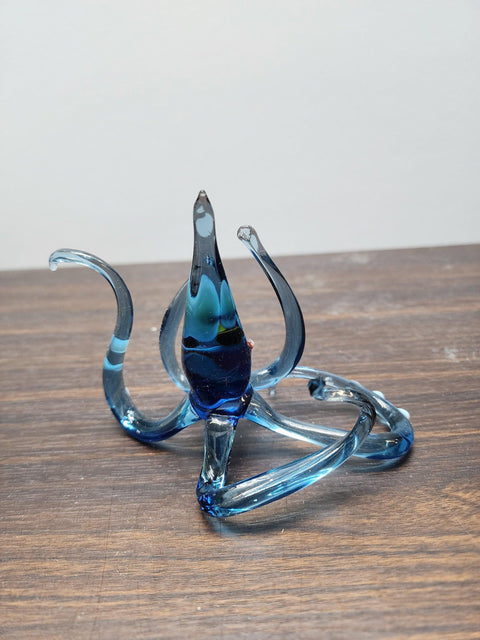 Naturally Colored Glass Figurine - Handcrafted - Octopus Design