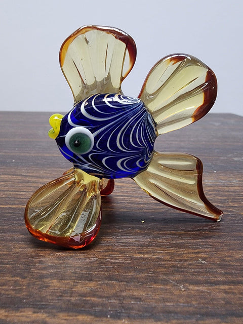 Naturally Colored Glass Figurine - Handcrafted - Fish Design