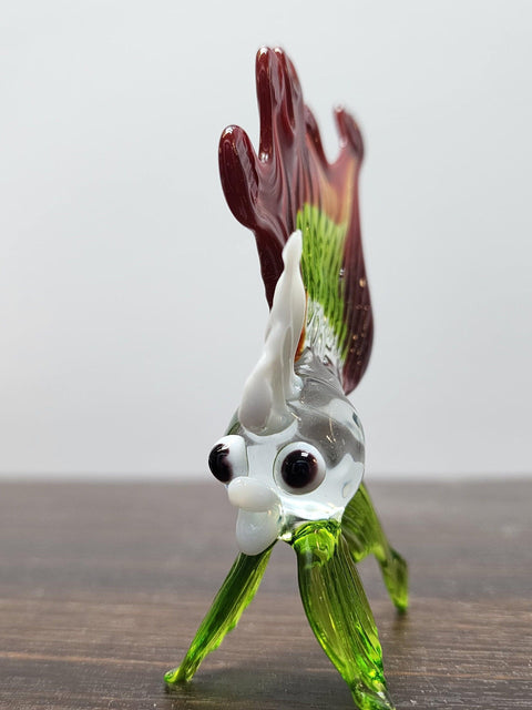 Naturally Colored Glass Figurine - Handcrafted - Fish Design