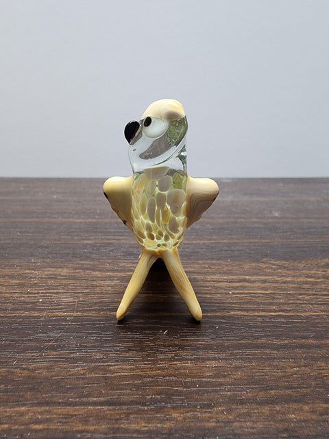 Naturally Colored Glass Figurine - Handcrafted - Owl Design