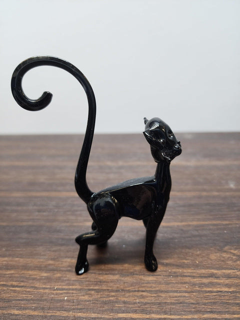 Naturally Colored Glass Figurine - Handcrafted - Cat Design