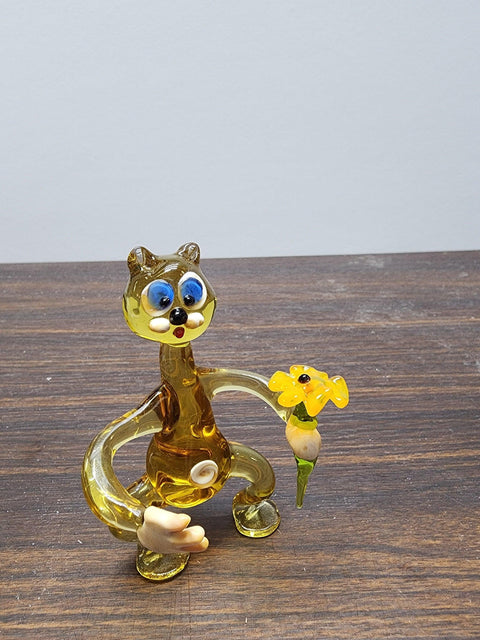 Glass Cat Figurine