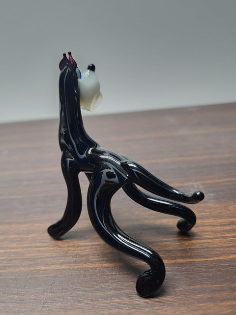 Naturally Colored Glass Figurine - Handcrafted - Great Dane Design