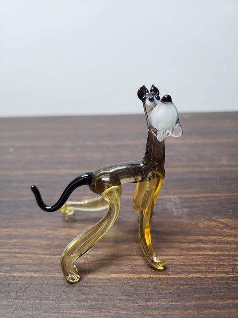 Naturally Colored Glass Figurine - Handcrafted - Great Dane Design