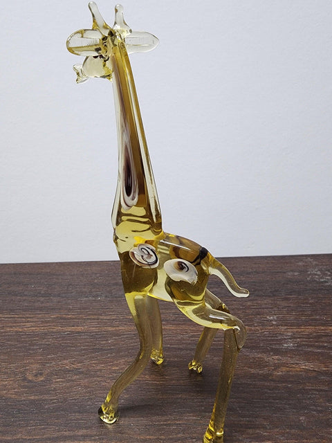 Naturally Colored Glass Figurine - Handcrafted - Giraffe Design