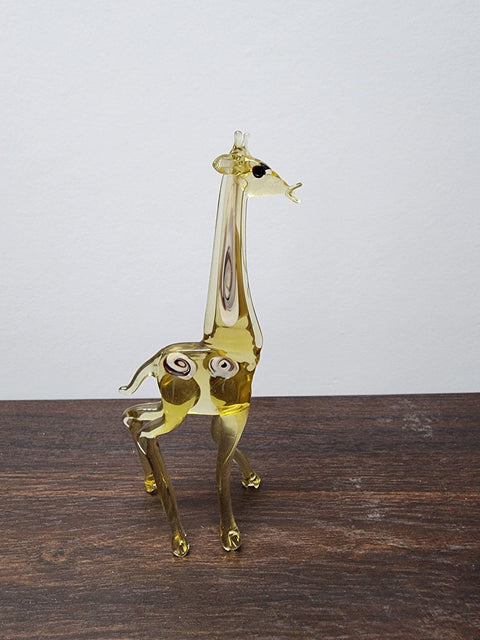 Naturally Colored Glass Figurine - Handcrafted - Giraffe Design