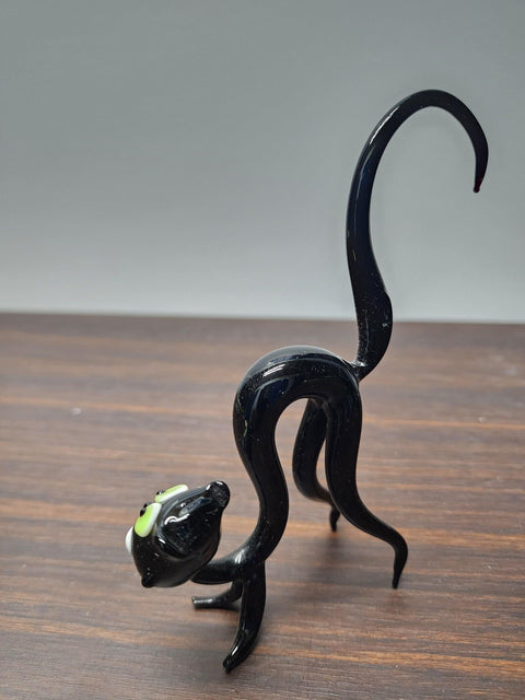 Naturally Colored Glass Figurine - Handcrafted - Cat Design