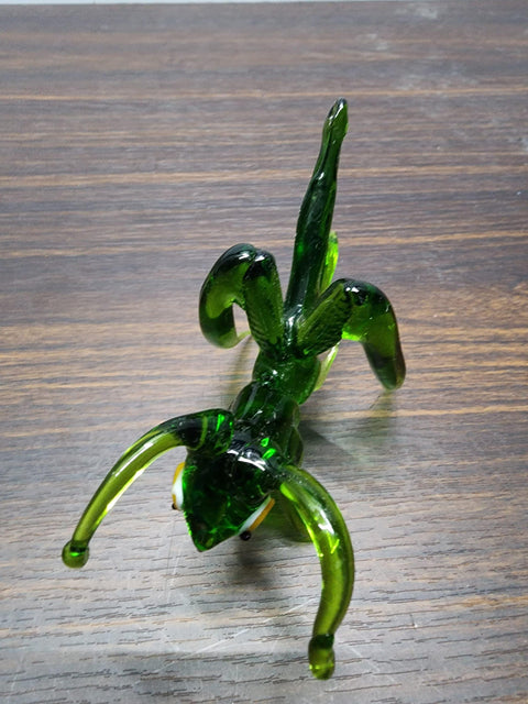 Naturally Colored Glass Figurine - Handcrafted - Grasshopper Design