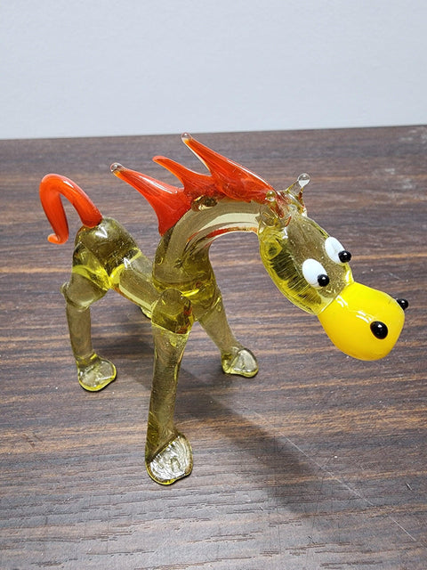 Naturally Colored Glass Figurine - Handcrafted - Horse Design