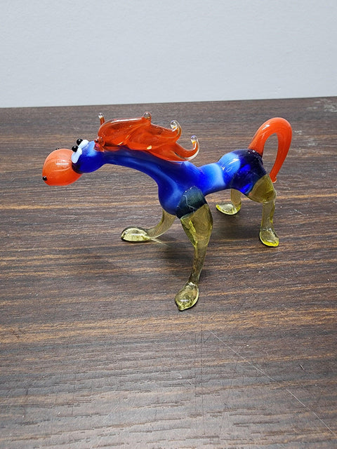 Naturally Colored Glass Figurine - Handcrafted - Horse Design