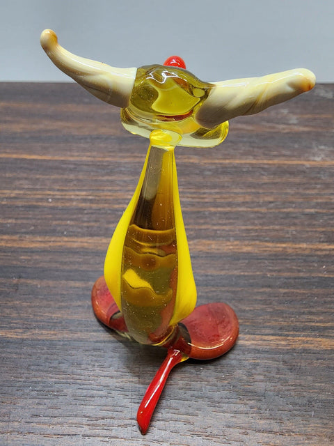 Naturally Colored Glass Figurine - Handcrafted - Clown Design