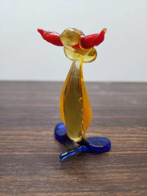 Naturally Colored Glass Figurine - Handcrafted - Clown Design