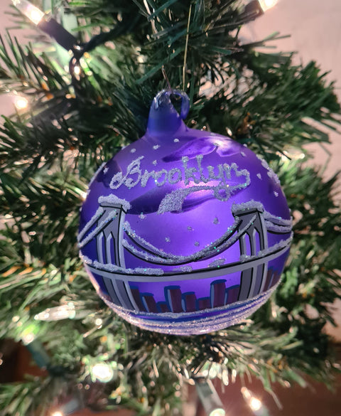 Glass Ornament Brooklyn Bridge