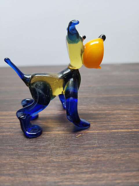 Naturally Colored Glass Figurine - Handcrafted - Bulldog Design