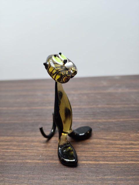 Naturally Colored Glass Figurine - Handcrafted - Cat Design