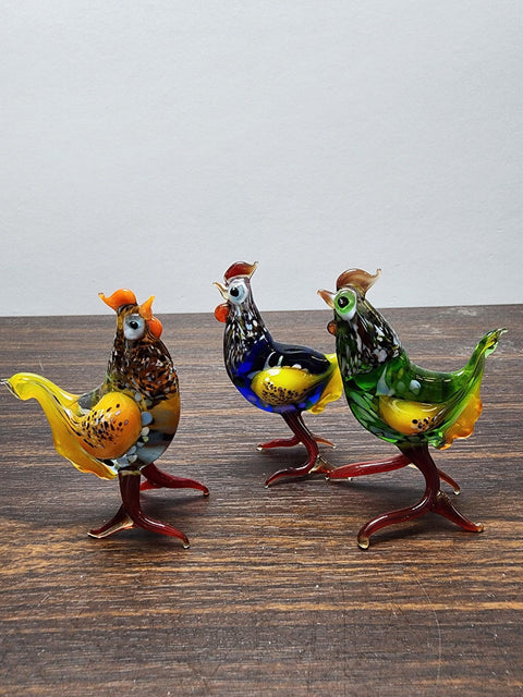 Chicken Glass Animal Figurine