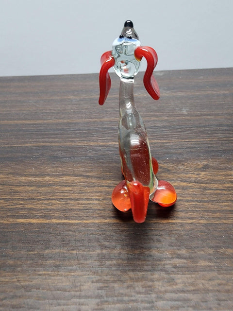 Naturally Colored Glass Figurine - Handcrafted - Dog Design