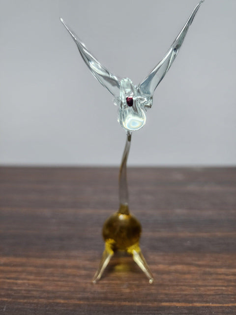 Naturally Colored Glass Figurine - Handcrafted - Dove Design